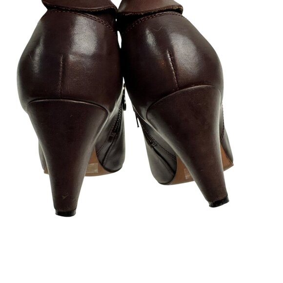 Indigo Retro Vibes Buttery Soft Brown Leather Shootie/Bootie Heels Women's SZ 5 - Picture 6 of 10